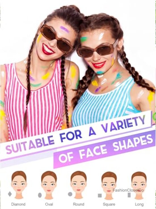 10 Pairs Retro Rectangle Sunglasses 90s Y2k Square Frame Plastic main image 5
